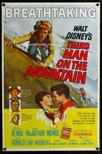 y994 3rd MAN ON THE MOUNTAIN one-sheet movie poster '59 Michael Rennie