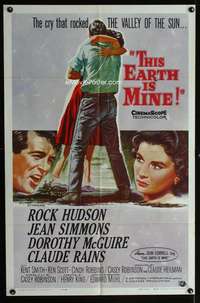 y131 THIS EARTH IS MINE one-sheet movie poster '59 Rock Hudson, Simmons