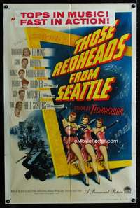 y128 THOSE REDHEADS FROM SEATTLE one-sheet movie poster '53 sexy 3-D girls!