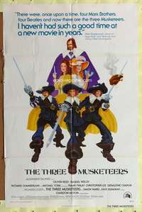 y127 THREE MUSKETEERS int'l one-sheet movie poster '74 Gomez artwork!