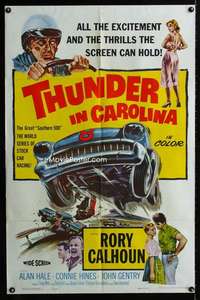 y125 THUNDER IN CAROLINA one-sheet movie poster '60 Rory Calhoun, racing!