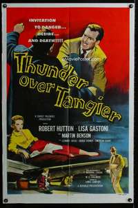 y124 THUNDER OVER TANGIER one-sheet movie poster '57 Robert Hutton, English