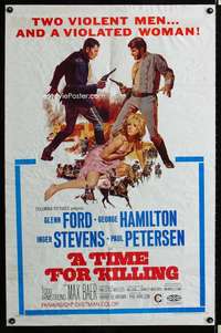 y120 TIME FOR KILLING one-sheet movie poster '67 Glenn Ford, Hamilton