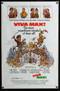 y043 VIVA MAX one-sheet movie poster '70 Peter Ustinov, Jack Davis art!
