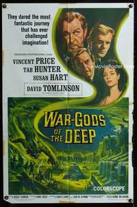 y033 WAR-GODS OF THE DEEP one-sheet movie poster '65 Vincent Price, Tourneur