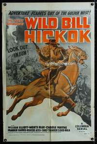 y648 GREAT ADVENTURES OF WILD BILL HICKOK one-sheet movie poster R49