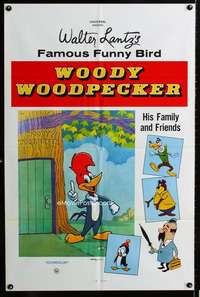 y013 WOODY WOODPECKER one-sheet movie poster '60s with Chilly Willy!