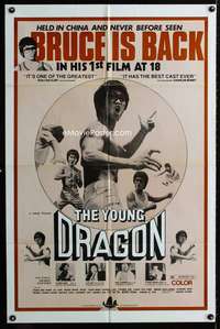 y002 YOUNG DRAGON one-sheet movie poster '80 Bruce Lee, martial arts!