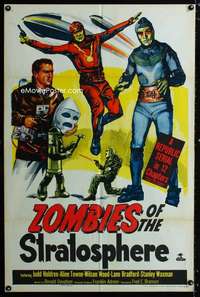 y001 ZOMBIES OF THE STRATOSPHERE one-sheet movie poster '52 Leonard Nimoy