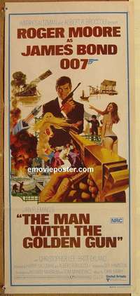 a695 MAN WITH THE GOLDEN GUN Aust daybill movie poster '74 James Bond