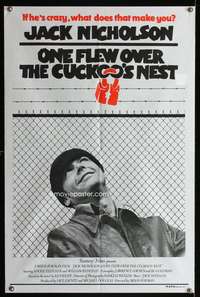 a398 ONE FLEW OVER THE CUCKOO'S NEST Aust 1sh movie poster '75 Jack!