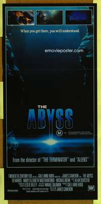 a412 ABYSS Aust daybill movie poster '89 James Cameron, Ed Harris
