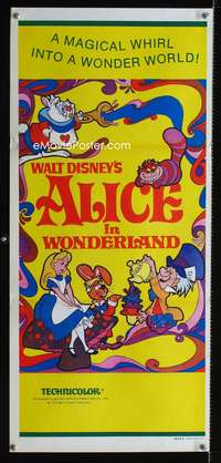 a424 ALICE IN WONDERLAND Aust daybill movie poster R74 psychedelic!