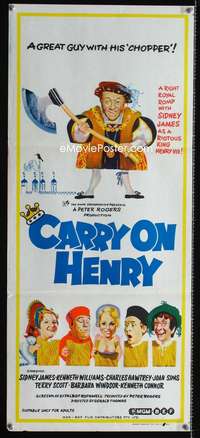 a492 CARRY ON HENRY VIII Aust daybill movie poster '72 historic sex!