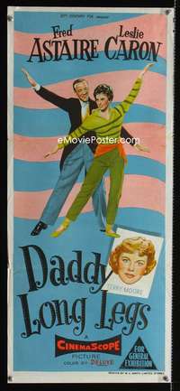 a521 DADDY LONG LEGS Aust daybill movie poster '55 Astaire, Caron