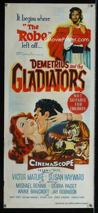 a536 DEMETRIUS & THE GLADIATORS Aust daybill movie poster '54 Mature