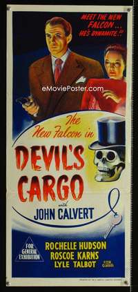 a539 DEVIL'S CARGO Aust daybill movie poster '48 Calvert as Falcon!