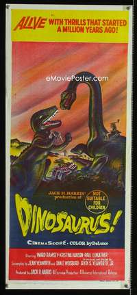 a543 DINOSAURUS Aust daybill movie poster '60 prehistoric monsters!