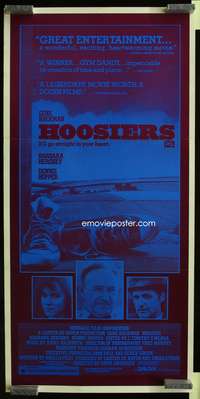 a624 HOOSIERS Aust daybill movie poster '86 best basketball movie!