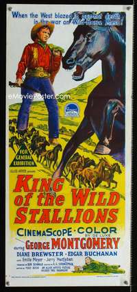 a661 KING OF THE WILD STALLIONS Aust daybill movie poster '59Montgomery