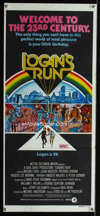 a678 LOGAN'S RUN Aust daybill movie poster '76 Michael York, Agutter
