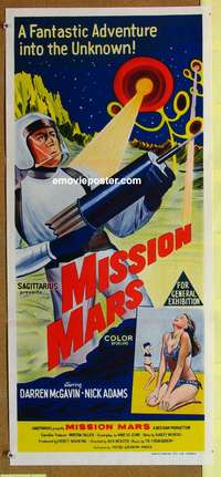 a703 MISSION MARS Aust daybill movie poster '68 Darren McGavin