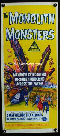 a707 MONOLITH MONSTERS Aust daybill movie poster '57 cool sci-fi!