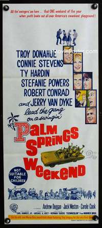 a738 PALM SPRINGS WEEKEND Aust daybill movie poster '63 Troy Donahue