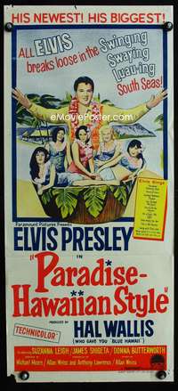 a739 PARADISE HAWAIIAN STYLE Aust daybill movie poster '66 Elvis!