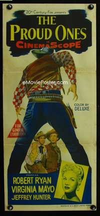 a756 PROUD ONES Aust daybill movie poster '56 Robert Ryan, Mayo