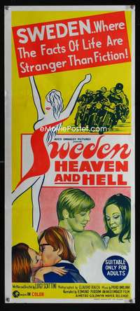 a864 SWEDEN HEAVEN & HELL Aust daybill movie poster '69 Luigi Scattini