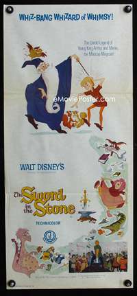 a866 SWORD IN THE STONE Aust daybill movie poster R70s King Arthur!
