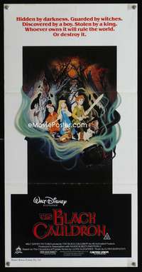 a465 BLACK CAULDRON Aust daybill movie poster '85 1st Walt Disney CG!