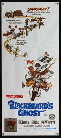 a467 BLACKBEARD'S GHOST Aust daybill R76 Walt Disney, art of wacky invisible pirate Peter Ustinov