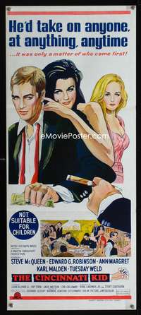 a500 CINCINNATI KID Aust daybill movie poster '65 McQueen plays poker!
