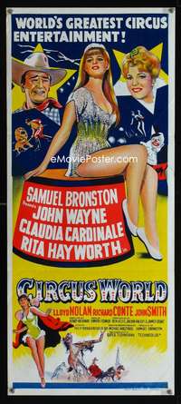 a501 CIRCUS WORLD Aust daybill movie poster '65 John Wayne, Cardinale
