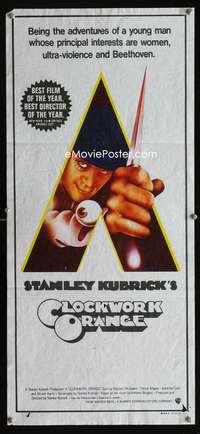 a505 CLOCKWORK ORANGE Aust daybill movie poster '72 Stanley Kubrick