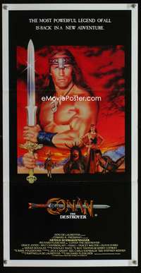 a508 CONAN THE DESTROYER Aust daybill movie poster '84 Schwarzenegger