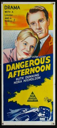 a523 DANGEROUS AFTERNOON Aust daybill movie poster '61laughs&thrills!