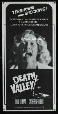 a530 DEATH VALLEY signed Aust daybill movie poster '82 Paul Le Mat