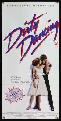 a544 DIRTY DANCING Aust daybill movie poster '87 Patrick Swayze, Grey