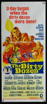 a546 DIRTY DOZEN Aust daybill movie poster '67 Charles Bronson, Brown