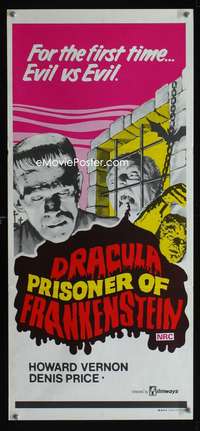 a549 DRACULA PRISONER OF FRANKENSTEIN Aust daybill movie poster '72