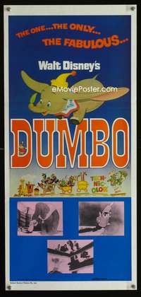 a552 DUMBO Aust daybill movie poster R76 Walt Disney circus classic!