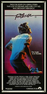 a582 FOOTLOOSE Aust daybill movie poster '84 dancing Kevin Bacon!