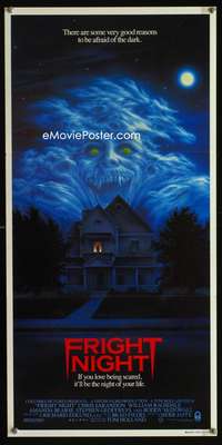 a589 FRIGHT NIGHT Aust daybill movie poster '85 great ghost image!