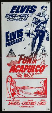 a593 FUN IN ACAPULCO Aust daybill movie poster R70s Elvis Presley