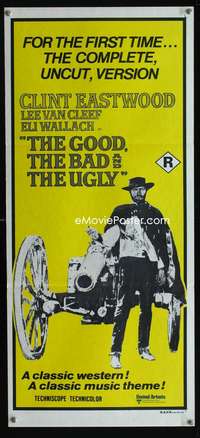 a605 GOOD, THE BAD & THE UGLY Aust daybill movie poster R70s Eastwood