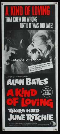 a658 KIND OF LOVING Aust daybill movie poster '62 John Schlesinger