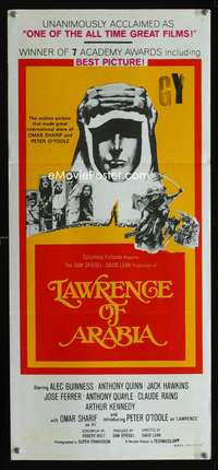 a668 LAWRENCE OF ARABIA Aust daybill movie poster R70s David Lean